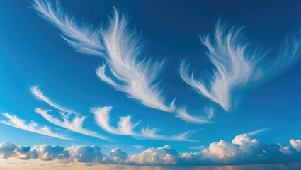 Wall Mural - white clouds obscure the blue sky in the scene