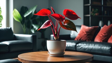 Aufkleber - Living Room Decor with Anthurium Plant