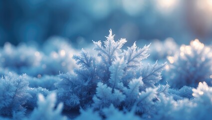 Poster - Abstract icy blue background for seasonal card and design