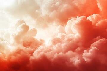 Aufkleber - Vibrant sunset clouds fill the sky with shades of orange and red as dusk approaches over the horizon