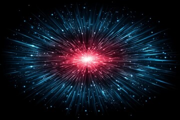 Leinwandbilder - Vibrant explosion of light and color fills the dark space with dynamic energy and cosmic patterns