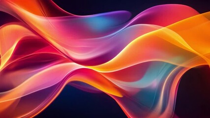 Fototapete - Vibrant Fluid Abstract: A mesmerizing dance of colorful, fluid forms, where dynamic waves of light and color swirl across the canvas, creating a visual symphony of energy and elegance.