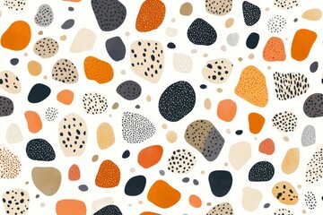 Leinwandbilder - Colorful abstract pattern of irregular shapes in vibrant tones on a light background enhances modern design aesthetics