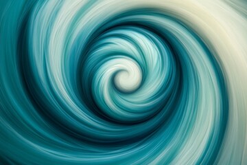 Aufkleber - Swirling patterns create a mesmerizing effect in shades of turquoise and cream colors in a dynamic abstract artwork
