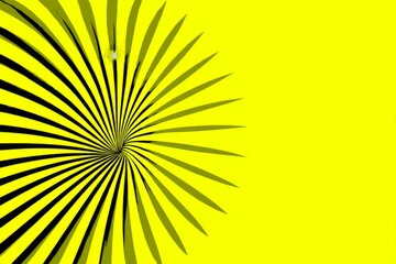 Fototapete - Vibrant spiral pattern radiating from a center point on a bright yellow background featuring dynamic lines and shapes