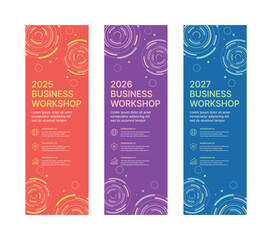 Wall Mural - modern business banner templates with abstract geometric patterns. perfect for workshops, events, co