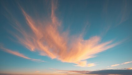 Wall Mural - orange sky with stunning gold cloud at sunset and sunrise in summer, featuring majestic peaceful nat