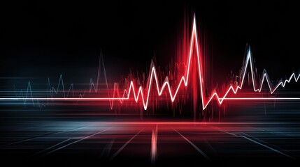 Poster - Heartbeat Line Transforms Into a Running Track Illustrating Health and Fitness Lifestyle