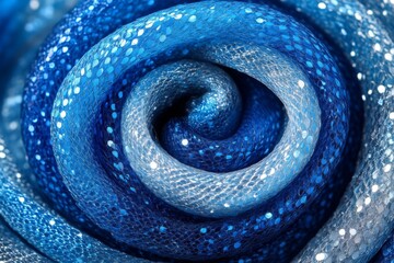 Fototapete - Swirling blue and turquoise fabric creating a mesmerizing texture and pattern in an artistic display