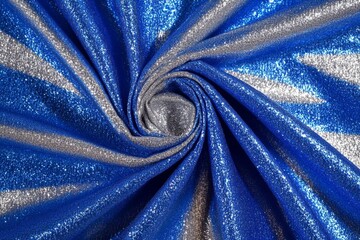 Aufkleber - Shimmering blue and silver fabric creates a captivating swirl effect