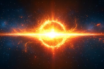 Poster - Stunning cosmic explosion showcasing vibrant colors and energy in vast outer space