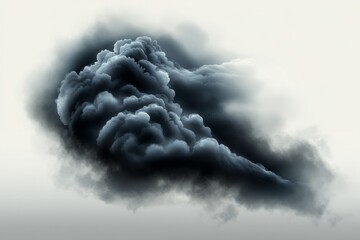 Leinwandbilder - Watercolor abstract cloud, vector illustration with a white background, a navy blue and beige color palette, soft edges, a dreamy atmosphere, fluid shapes, delicate brush strokes, pastel tones,