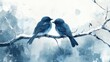 © Lilly - Two bluebirds sitting on a branch in winter