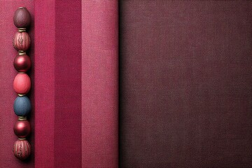 Aufkleber - Textile swatches in varying shades of red and maroon arranged for interior design or fashion project