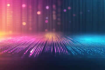 Fototapete - A close-up view of radiant multicolored light rays emanating from a glowing sphere on a dark gradient backdrop, offering dynamic and abstract visual interest