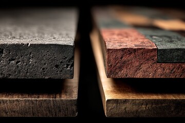 Aufkleber - Textured wooden surfaces showcasing craftsmanship and variety in design
