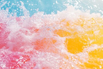 Aufkleber - Colorful bubbles rise dramatically from a vibrant pool during a sunny afternoon