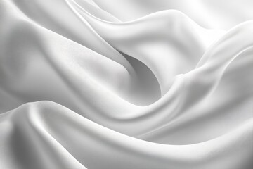 Fototapete - Smooth white fabric drapes elegantly across a gentle surface, highlighting its soft texture and light reflection