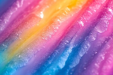Poster - Colorful layers of ice create a vibrant abstract pattern in a close-up view during winter
