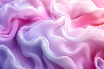 Poster - Soft pastel fabric with flowing texture in shades of pink and lavender creating a calming atmosphere for decor