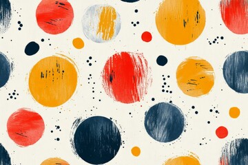 Leinwandbilder - Colorful abstract pattern featuring circular shapes in vibrant hues on a light background
