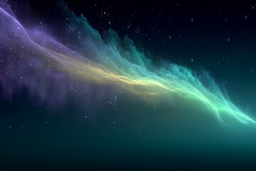 Aufkleber - Colorful cosmic wave with vibrant hues flowing through a starry background in a celestial setting