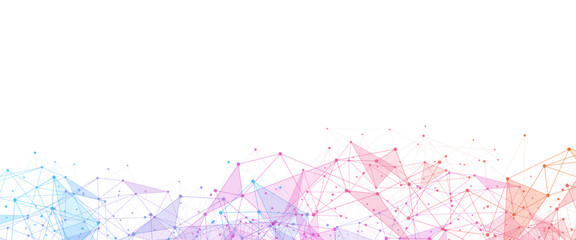 Wall Mural - geometric connected background. connecting dots and lines. global network connection. banner templat