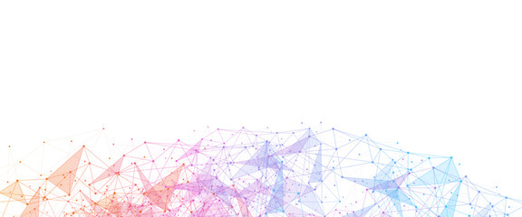Wall Mural - geometric connected background. connecting dots and lines. global network connection. banner templat