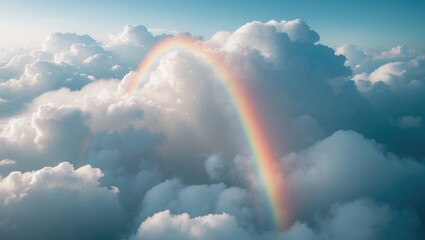 Wall Mural - Circular rainbow of glory seen through clouds from the window