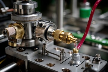 Poster - Precision machinery in action during manufacturing process at an industrial facility