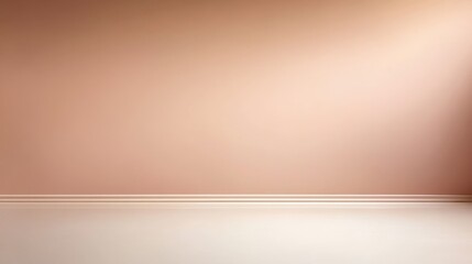 Aufkleber - A refined soft pink-to-beige gradient wall features a single gold geometric accent, creating an elegant and minimalist backdrop ideal for various designs