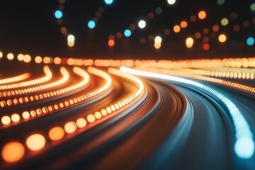 Leinwandbilder - A dynamic display of interconnected nodes and colorful data flows illustrates the concepts of big data and artificial intelligence in a modern tech environment