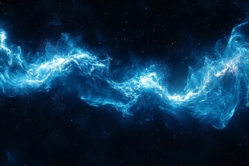 Aufkleber - Stunning blue cosmic nebula with swirling gas and stars in the vast darkness of space