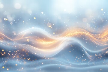 Leinwandbilder - Colorful wave patterns with shimmering lights create a dreamy atmosphere in this abstract digital artwork created in a serene setting