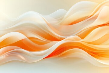 Fototapete - Flowing orange and white abstract design creates a soothing and dynamic visual experience