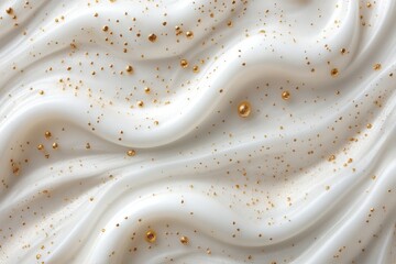 Poster - Textured white surface with golden particles creating an elegant and glossy appearance for artistic backgrounds