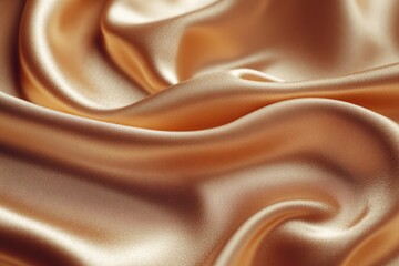 Aufkleber - Soft golden satin fabric draped elegantly in natural light creating a luxurious texture and appearance