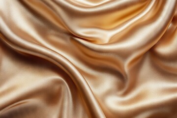 Poster - Elegant golden fabric draping softly, displaying intricate textures and sheen in natural light during midday