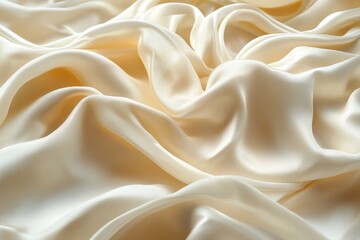 Leinwandbilder - Soft cream fabric draped elegantly showcasing delicate textures and luxurious appearance