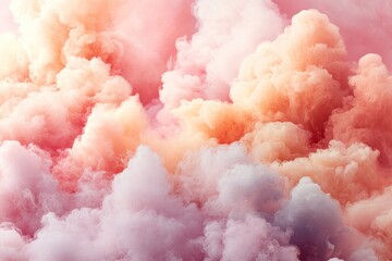 Aufkleber - Colorful clouds create a dreamy atmosphere during sunset over a serene landscape in pastel hues