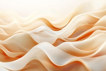 Leinwandbilder - Soft undulating waves of cream and peach colors create a calming abstract composition in a serene setting