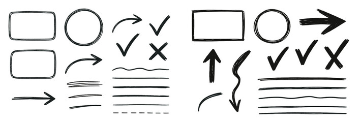 Leinwandbilder - Set of web icons featuring line style elements for communication and user interface design