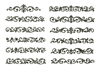 Fototapete - Collection of decorative web icons featuring intricate line designs for creative digital projects