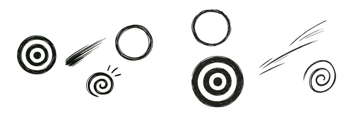 Leinwandbilder - Collection of web icons featuring line-style spirals and circles for digital design projects