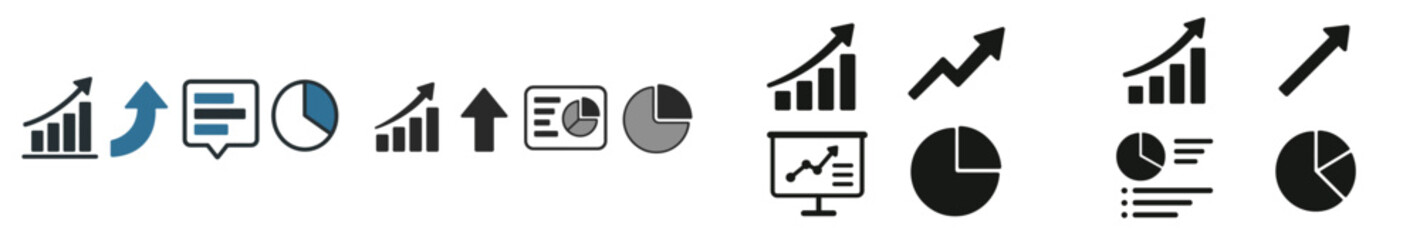 Leinwandbilder - Collection of web icons in line style showcasing data visualization, analysis, and communication concepts