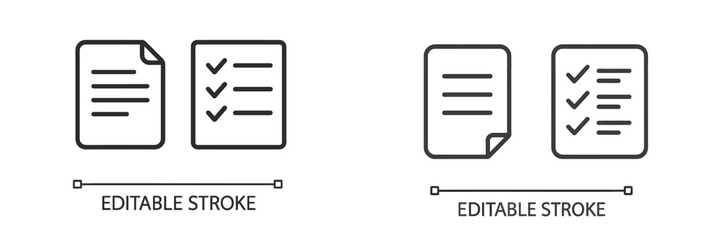 Leinwandbilder - Collection of web icons featuring line style documents and checklists designed for digital applications