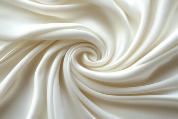 Leinwandbilder - Soft white fabric swirling in a circular pattern creating an elegant textile appearance
