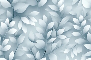 Aufkleber - Delicate light green and white leaves pattern creating a serene ambiance in a tranquil setting