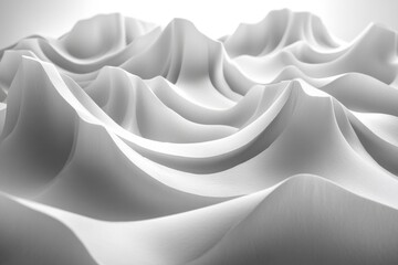 Aufkleber - Abstract waves of textured white material create a gentle rhythm and flow resembling a serene landscape