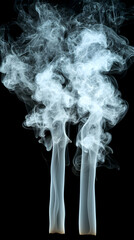 Wall Mural - Abstract smoke plumes rising against a black background, ideal for design
